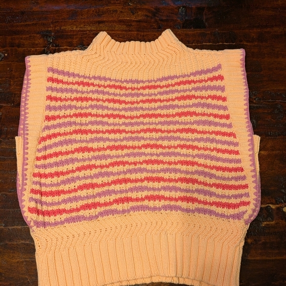 &merci Striped Knit Sleeveless Sweater L - Picture 5 of 14